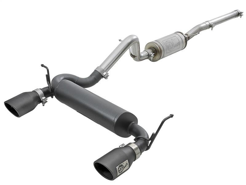 aFe Rebel Series 2.5in 409 SS Cat-Back Exhaust w/ Black Tips 2007+ Jeep Wrangler (JK) V6 3.6L/3.8L | Too Fast Autoparts | Order Online