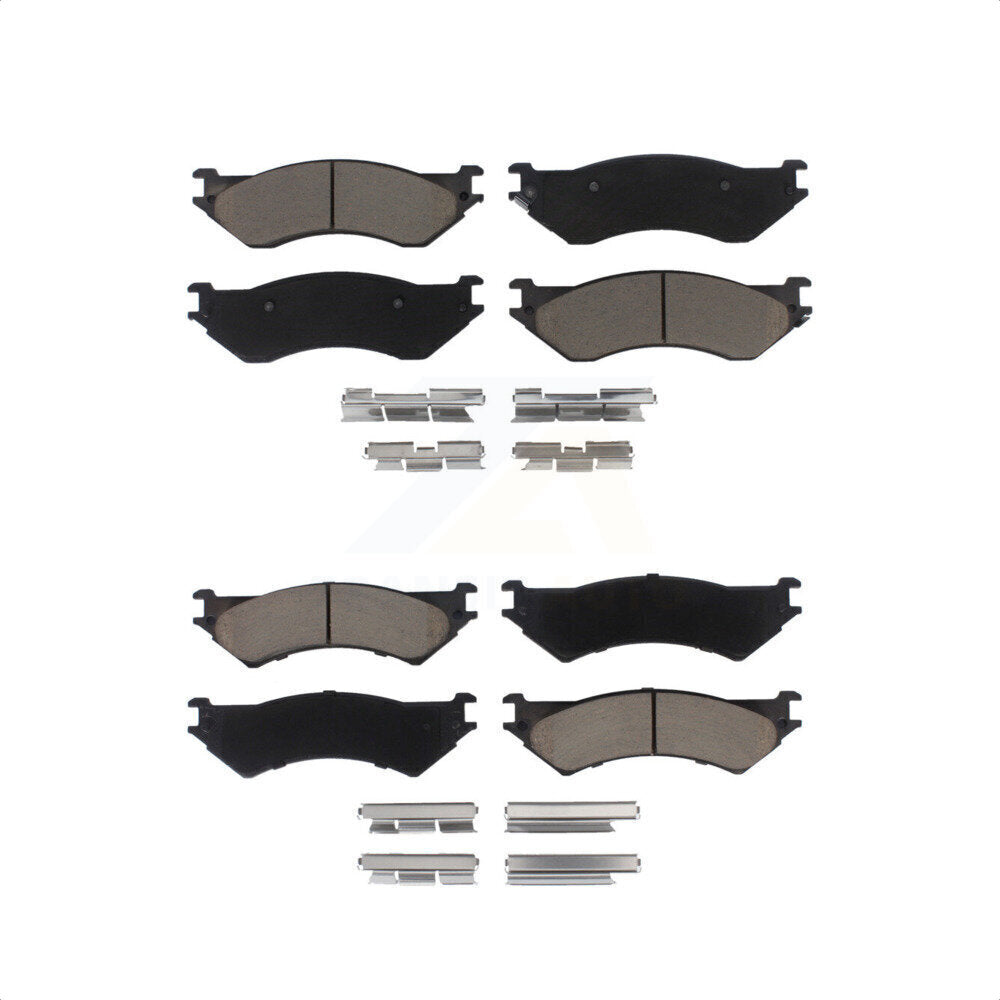 Front Rear Ceramic Brake Pads Kit For 2004 Ford F-150 Heritage With 8 Lug Wheels KCX-100566