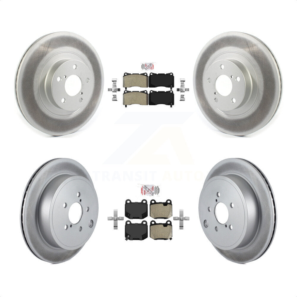 Transit Auto - Front Rear Semi-Metallic Pads And Coated Disc Brake Rotors Kit For 2019 Toyota 86 TRD Special Edition Without Brembo Brakes KGA-105571