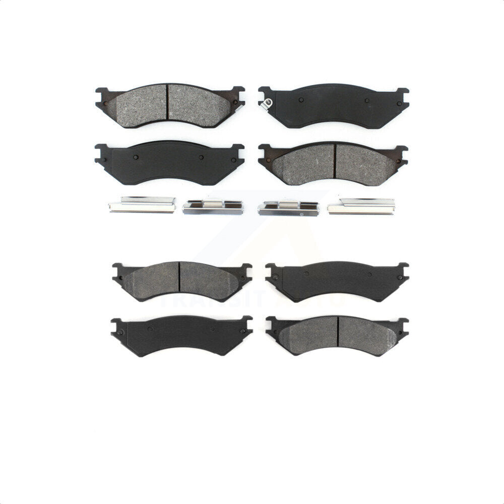 Front Rear Semi-Metallic Brake Pads Kit For 2004 Ford F-150 Heritage With 8 Lug Wheels KSM-100571