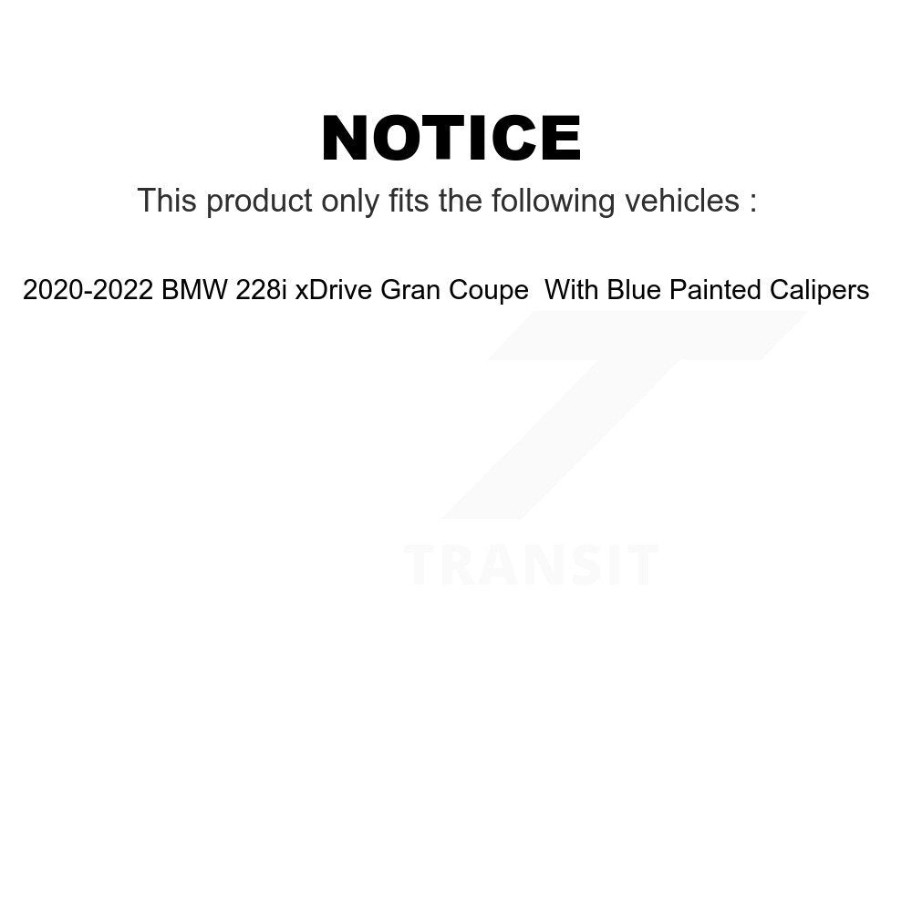 Front Rear Ceramic Brake Pads Kit For 2020-2022 BMW 228i xDrive Gran Coupe With Blue Painted Calipers KCX-100565