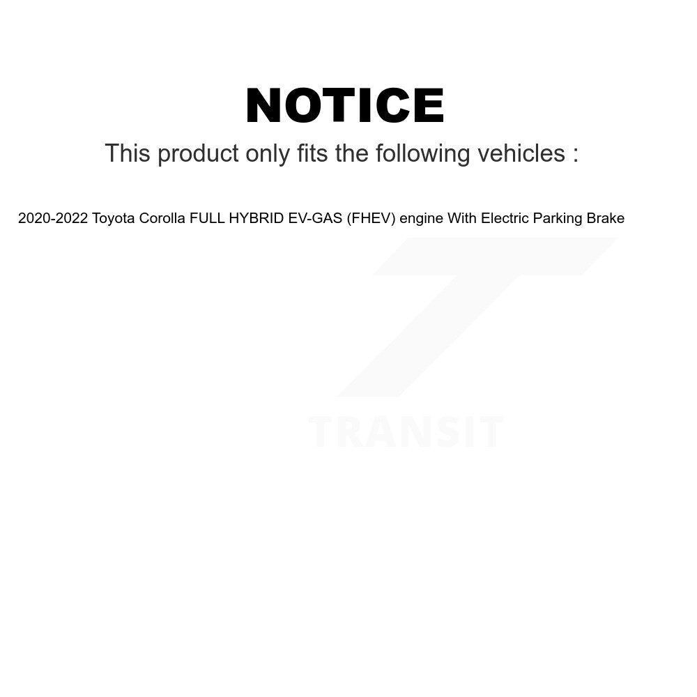 Front Rear Ceramic Brake Pads Kit For 2020-2022 Toyota Corolla FULL HYBRID EV-GAS (FHEV) engine With Electric Parking KCX-100567