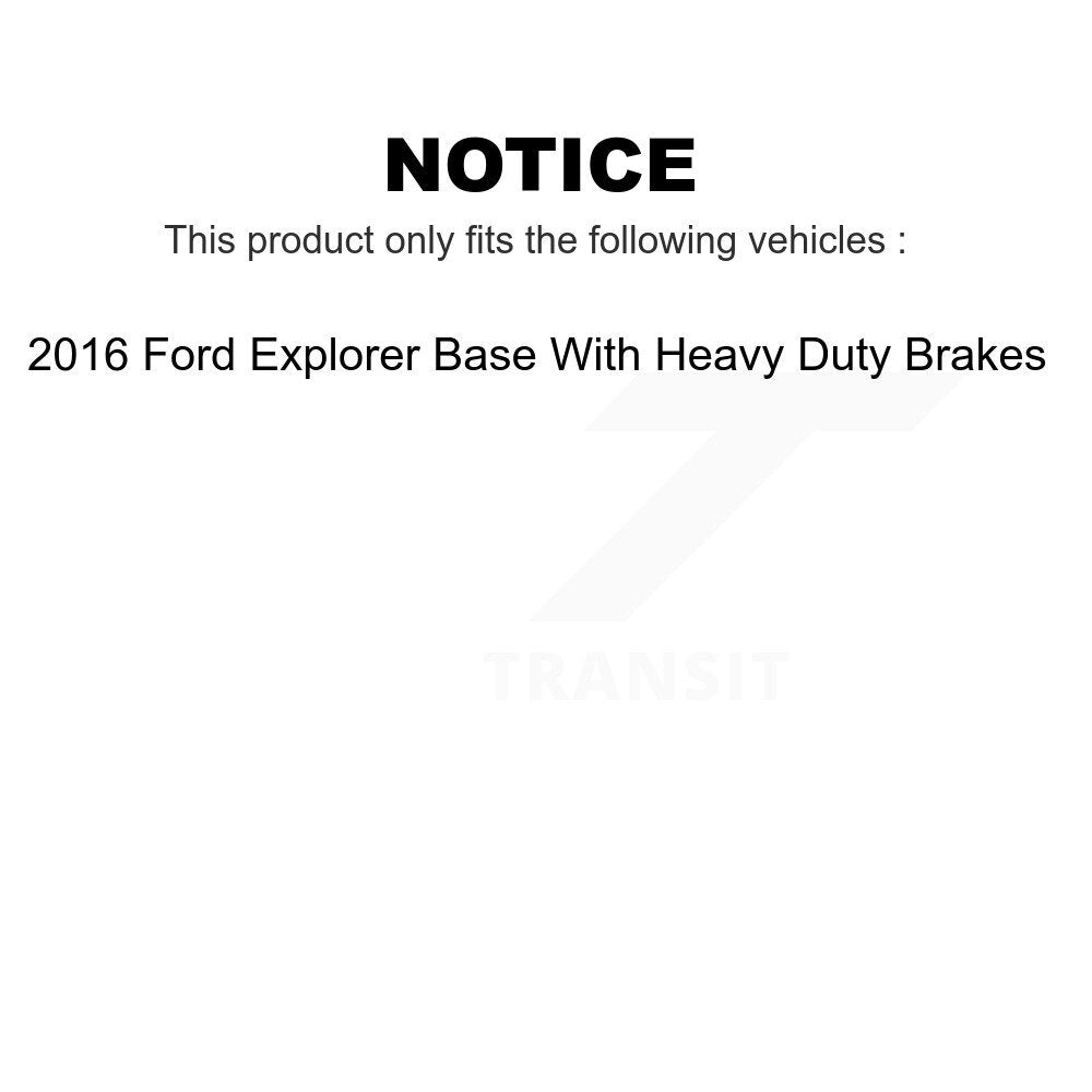 Front Rear Semi-Metallic Brake Pads Kit For 2016 Ford Explorer Base With Heavy Duty Brakes KSM-100570