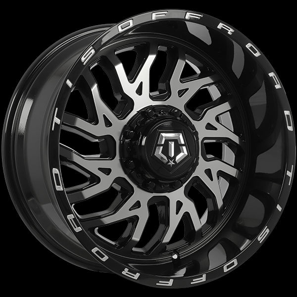 Gloss Black - Machined Face 22x12.0 8x165.1 Conical TIS Wheels