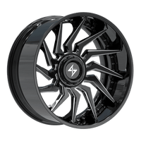 SENTALI BFX Gloss Black Lip / Gloss Black Milled Centre BFX4 22x10 6x135/6x139.7 Wheels