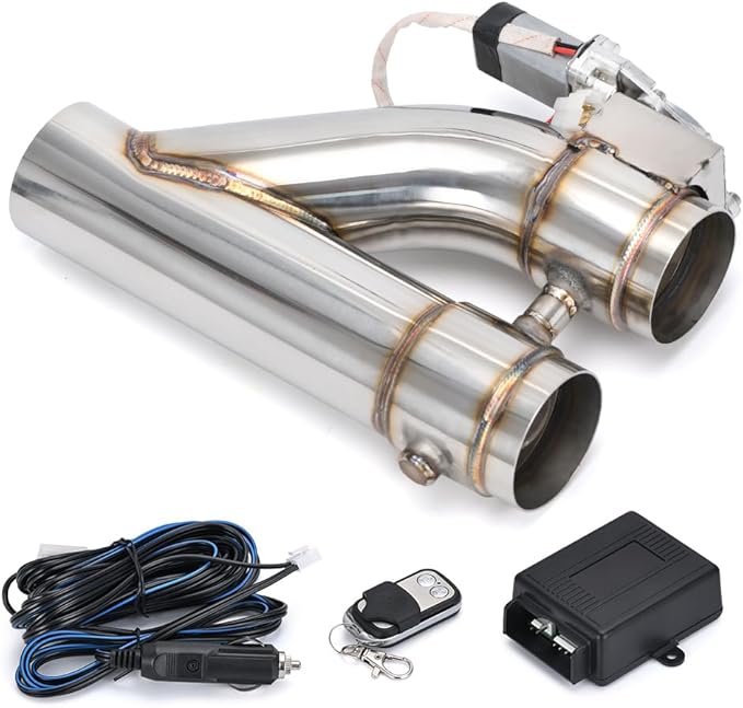 PLM Electric Stainless Steel Exhaust Pipe Cutout Kit with Remote