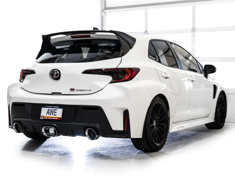 AWE 23-24 Toyota GR Corolla Track Edition Catback Exhaust - Chrome Silver Tips