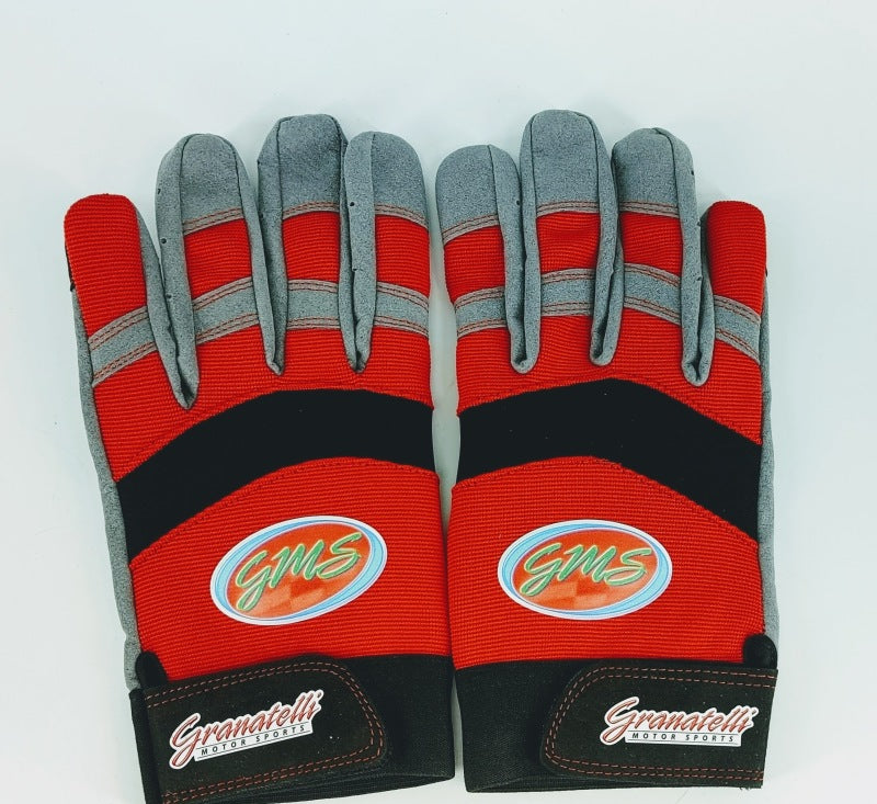 Granatelli X-Large Mechanics Work Gloves - Red/Gray/Black