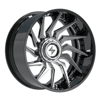 SENTALI BFX Gloss Black Lip / Chrome Centre BFX4 24x12 6x135/6x139.7 Wheels