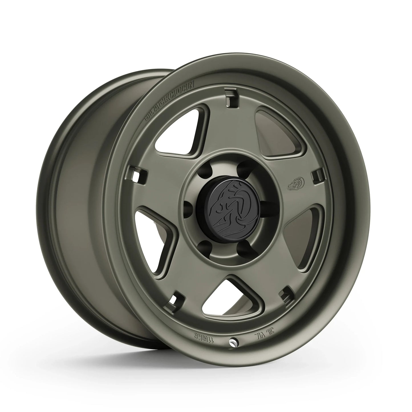 Corner View of Blackhorn Offroad NS5 17x9.0 in ODG or Olive Drab Green