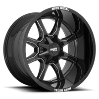 Moto Metal MO970 20X10 5X5.0/5.5 G-BLK MILL SPK -18MM Wheels