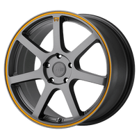 Motegi MR132 18X8 5X4.5 M-GRY ORANGE 35MM Wheels