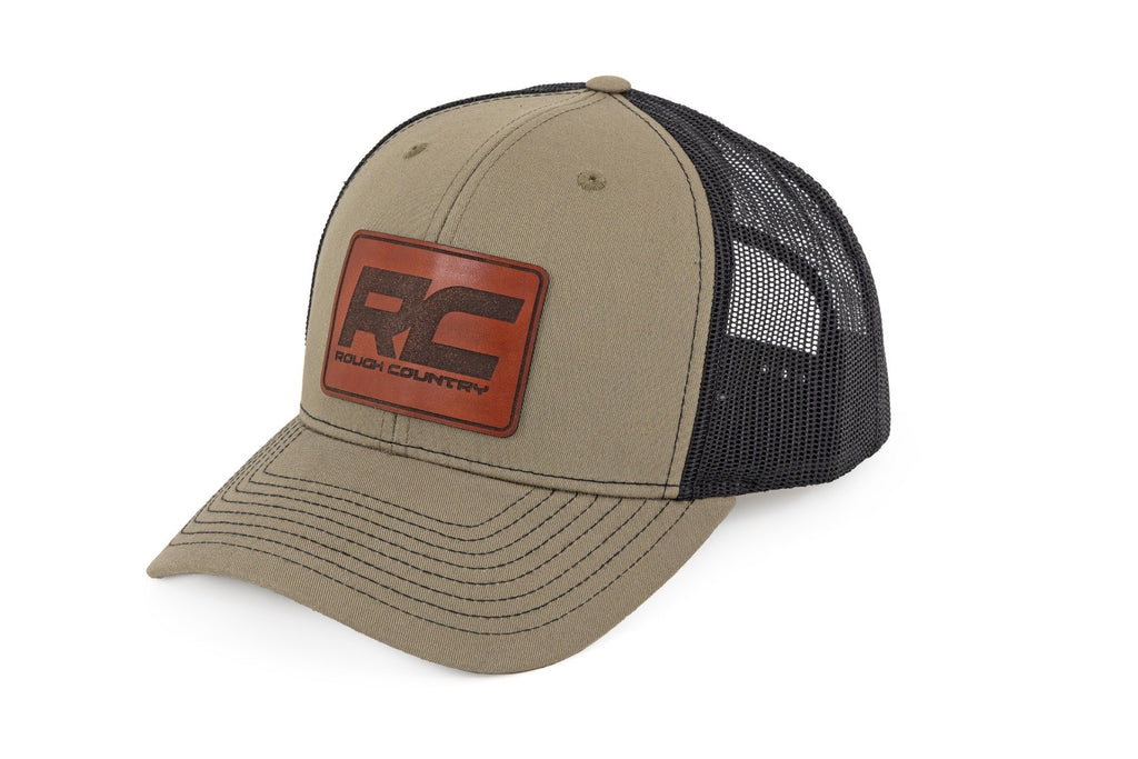 Rough Country Hat | Black Mesh | Rough Country Patch | Brown/Leather - Richardson 112