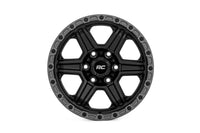 Rough Country 79 Series Wheel | One-Piece | Semi Gloss Black w/Gunmetal Ring | 17x8.5 | 6x5.5 | 0mm