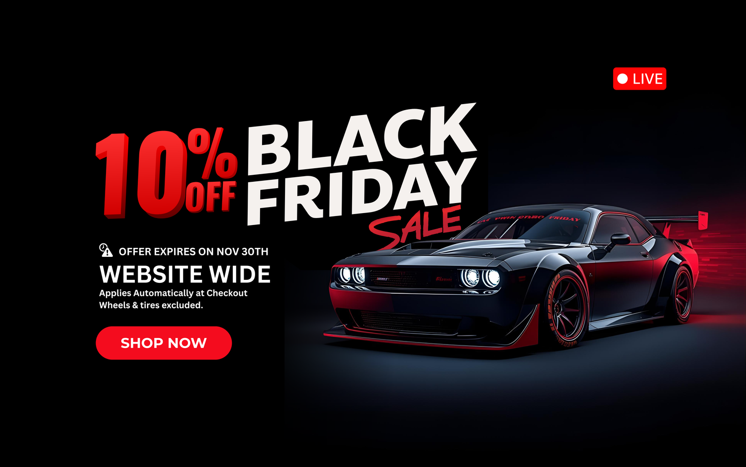 Black Friday Sale 2025 at TooFast Auto Parts — 10% off storewide automatically at checkout. Wheels and tires excluded.