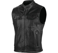 Speed and Strength Band Of Brothers Leather Vest Black - Small