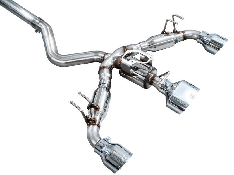 AWE 23-24 Toyota GR Corolla Track Edition Catback Exhaust - Chrome Silver Tips