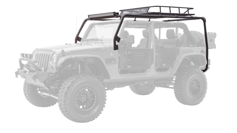 Body Armor 4x4 07-18 Jeep Wrangler JK 4 Door Cargo Roof Rack Box 2 Of 2