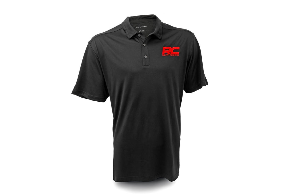 Rough Country Polo | Rough Country Logo | Black | Moisture Wicking | Size 2XL