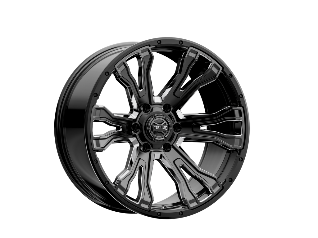 Torque Prime | Gloss Black w/Milled Accent | 20x9 | 6x5.5 | -12mm