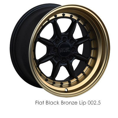 XXR 002.5 Flat Black / Bronze Lip 15x8 4x100/4x114.3 et0 cb73.1