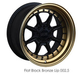 XXR 002.5 Flat Black / Bronze Lip 16x8 4x100/4x114.3 et20 cb73.1