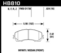 Hawk 14-17 Infiniti Q50 Performance Ceramic Street Front Brake Pads