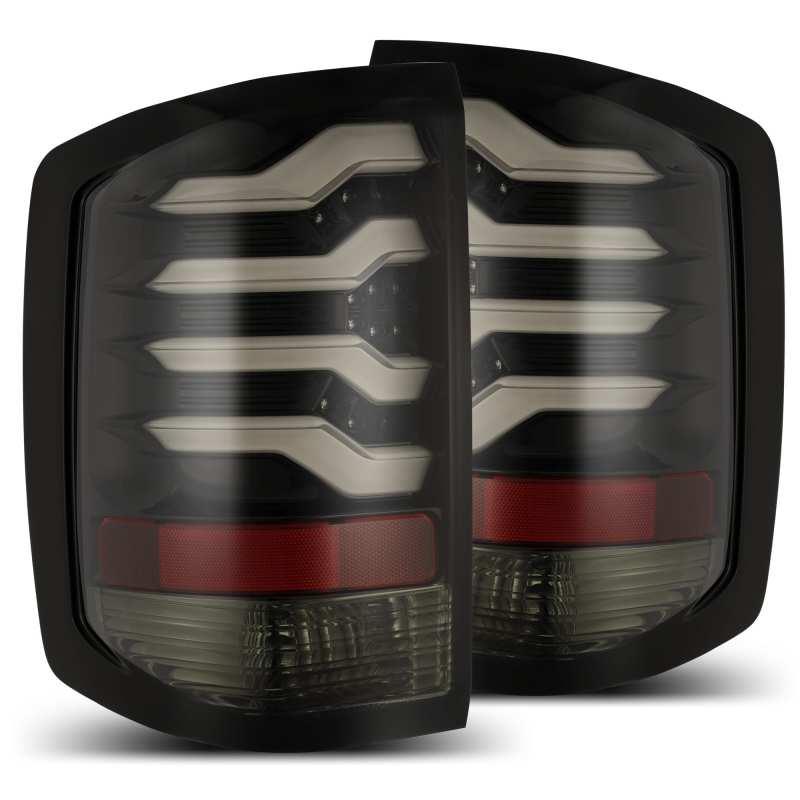 AlphaRex 14-18 Chevrolet Silverado 1500 PRO-Series LED Tail Lights Jet Black | Too Fast Autoparts | Order Online