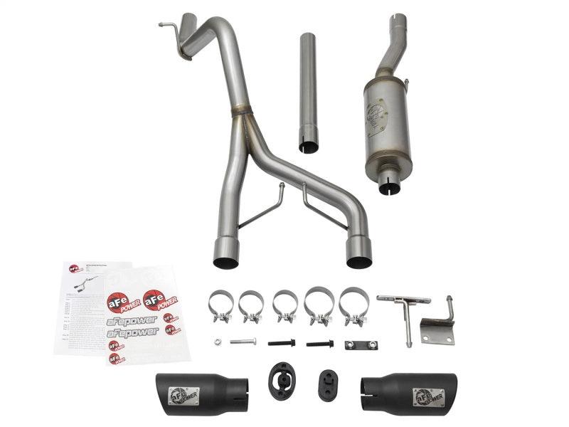 aFe Rebel Series CB 2.5in Dual Center Exit SS Exhaust w/ Black Tips 07-15 Jeep Wrangler 3.6L/3.8L V6 | Too Fast Autoparts | Order Online