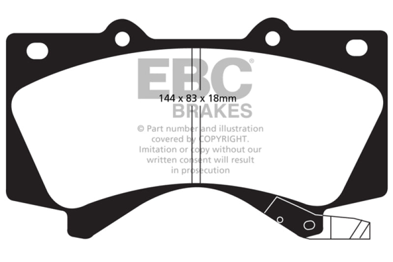 EBC 08+ Lexus LX570 5.7 Plaquettes de frein avant extra résistantes