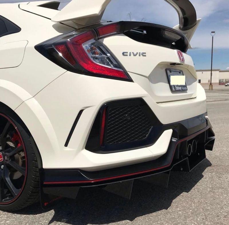 2017-2019 honda civic type r Rear Diffuser  Too Fast Autoparts