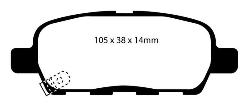 Plaquettes de frein arrière EBC 02 Infiniti G35 3.5 sans DCS Bluestuff