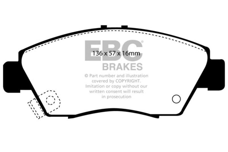 EBC 12 Acura ILX 1.5 Hybrid Redstuff Front Brake Pads