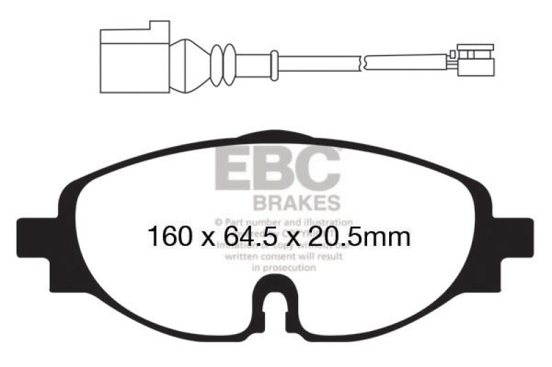 Plaquettes de frein avant EBC 15-19 Volkswagen GTI (Mk7) Redstuff