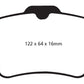 EBC 10-15 Jaguar XF 5.0 Supercharged (470) Redstuff Rear Brake Pads