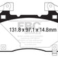 EBC 14+ Cadillac CTS Vsport 3.6 Twin Turbo Yellowstuff Front Brake Pads