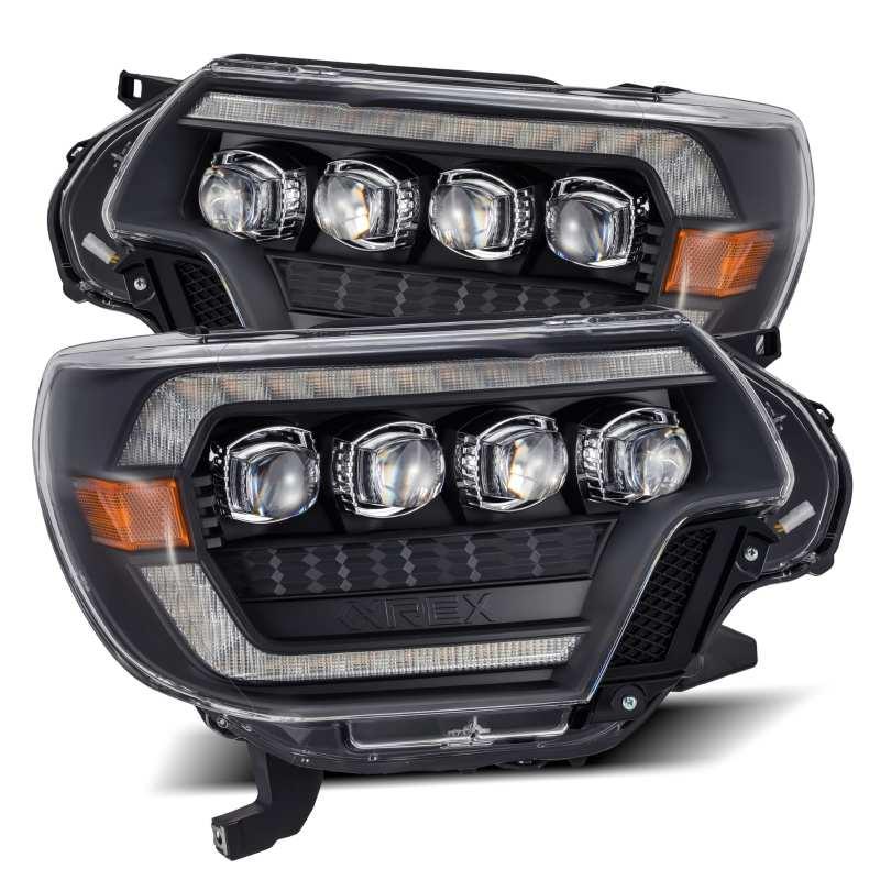 AlphaRex 12-15 Toyota Tacoma NOVA LED Proj Headlights Plank Style Black w/Activ Light/Seq Signal/DRL | Too Fast Autoparts | Order Online