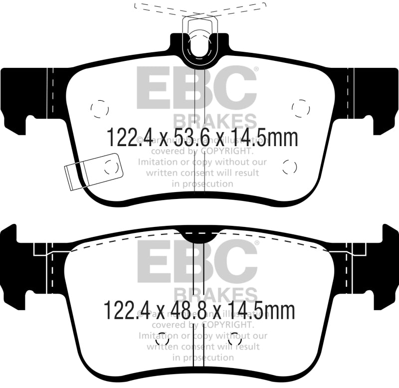 Plaquettes de frein arrière EBC 2017+ Honda Civic Type-R Redstuff