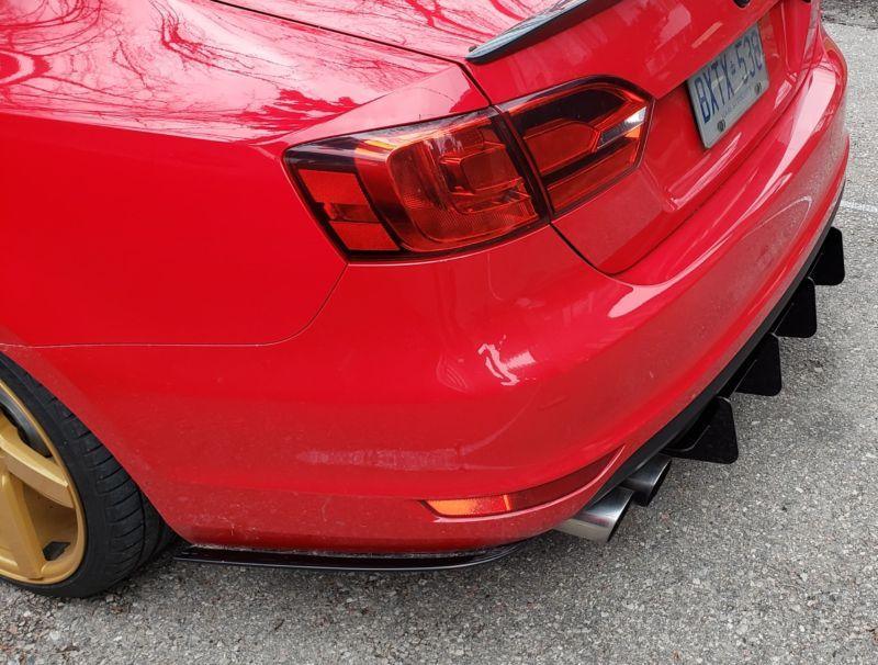 2011-2014 volkswagen gli mk6 rear diffuser+Rear corner spats  Too Fast Autoparts