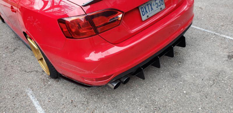 2011-2014 volkswagen gli mk6 rear diffuser+Rear corner spats  Too Fast Autoparts