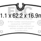 EBC 14+ Porsche Macan (Cast Iron Rotors only) 3.6 Twin Turbo Yellowstuff Rear Brake Pads