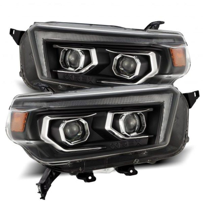 AlphaRex 10-13 Toyota 4Runner PRO-Series Projector Headlights Plank Style Black w/Seq Signal/DRL | Too Fast Autoparts | Order Online