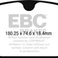 EBC 2017+ Volvo S90 2.0L Turbo Redstuff Front Brake Pads