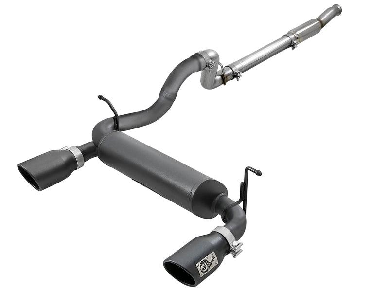 aFe Rebel Series 409 Stainless Steel Cat-Back Exhaust 18-21 Jeep Wrangler JL 2.0L (t) - Black Tip | Too Fast Autoparts | Order Online