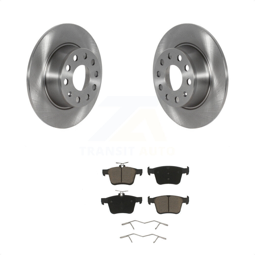 Transit Auto - Rear Disc Brake Rotors And Ceramic Pads Kit For Volkswagen Jetta Taos K8C-101757
