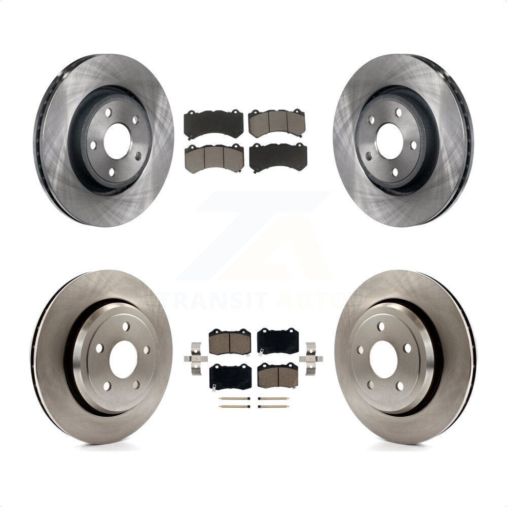 Transit Auto - Front Rear Disc Brake Rotors And Ceramic Pads Kit For 2018-2020 Dodge Durango With Vented K8C-103345