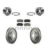 Transit Auto - Front Wheel Bearing With Coated Disc Brake Rotors And Ceramic Pads Kit For 2012-2013 Kia Soul KBB-118307