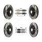 Transit Auto - Front Rear Semi-Metallic Pads And Coated Drilled Slotted Disc Brake Rotors Kit For Audi Q5 S4 S5 KDA-100814
