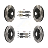 Transit Auto - Front Rear Semi-Metallic Pads And Coated Drilled Slotted Disc Brake Rotors Kit For Audi Q5 S4 S5 KDA-100814