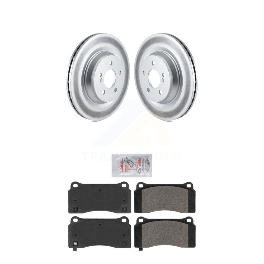 Transit Auto - Rear Coated Disc Brake Rotors And Semi-Metallic Pads Kit For 2011-2014 Mercedes-Benz CL550 KGA-105443